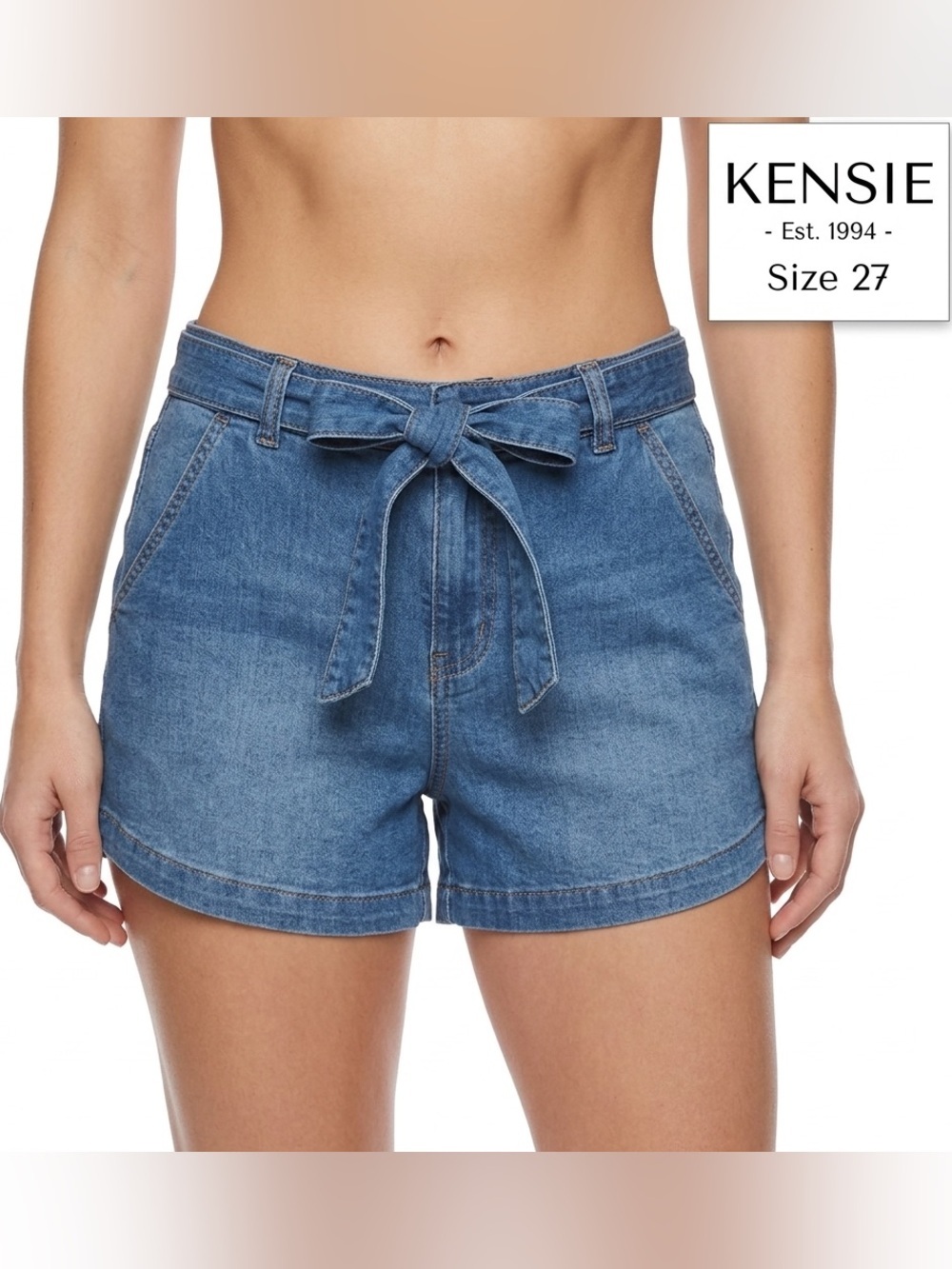 Kensie Cuffed Tie Belt Shorts 4/27